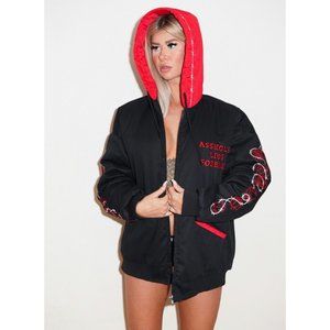 Assholes Live Forever Unisex Roses Embroidered Bomber Jacket